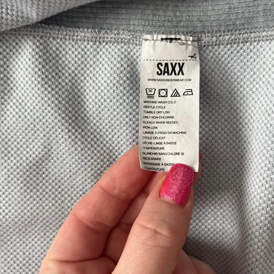 SAXX Down Time Full Zip Hoodie Grey Heather Men's L image indicator(4)