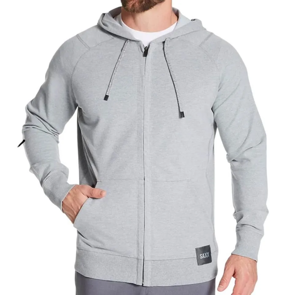 SAXX Down Time Full Zip Hoodie Grey Heather Men's L image indicator(9)