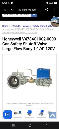 Honeywell V4734C1002-0000 Gas Safety Shutoff Valve 1-1/4" - photo 2