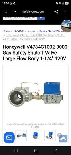 Honeywell V4734C1002-0000 Gas Safety Shutoff Valve 1-1/4" - photo 2
