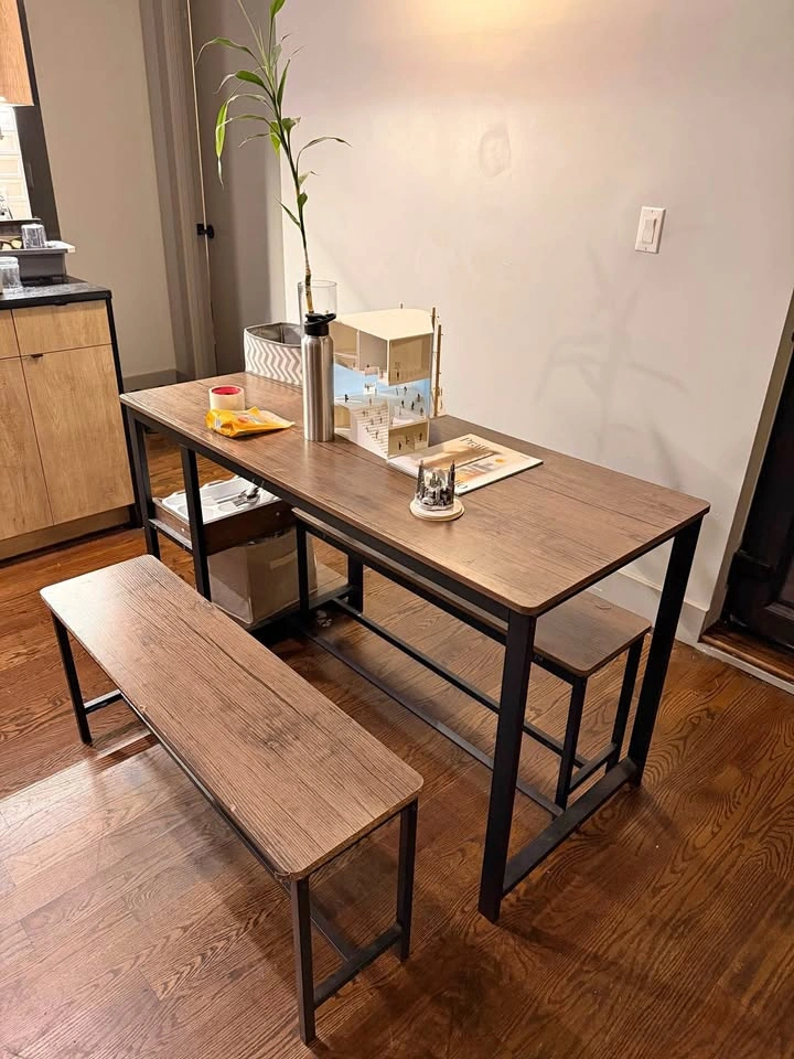 4 seater dining table, with pullout bench
