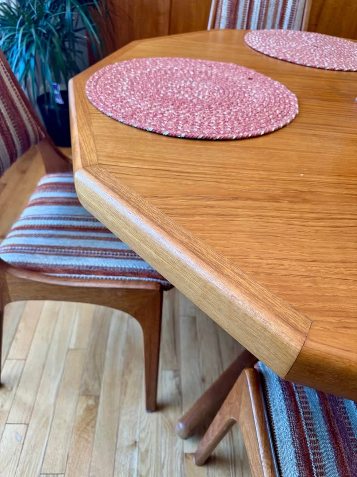 Vintage Mid Century Teak Dining Set with 4 Chairs - photo 2