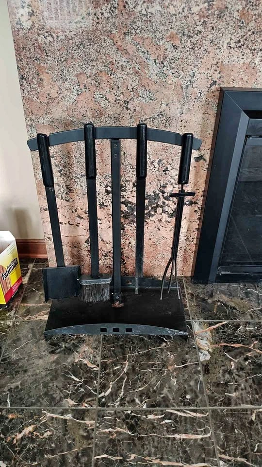 Black Fireplace Tool Set