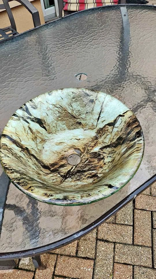 Glass Vessel Sink - Stone Pattern