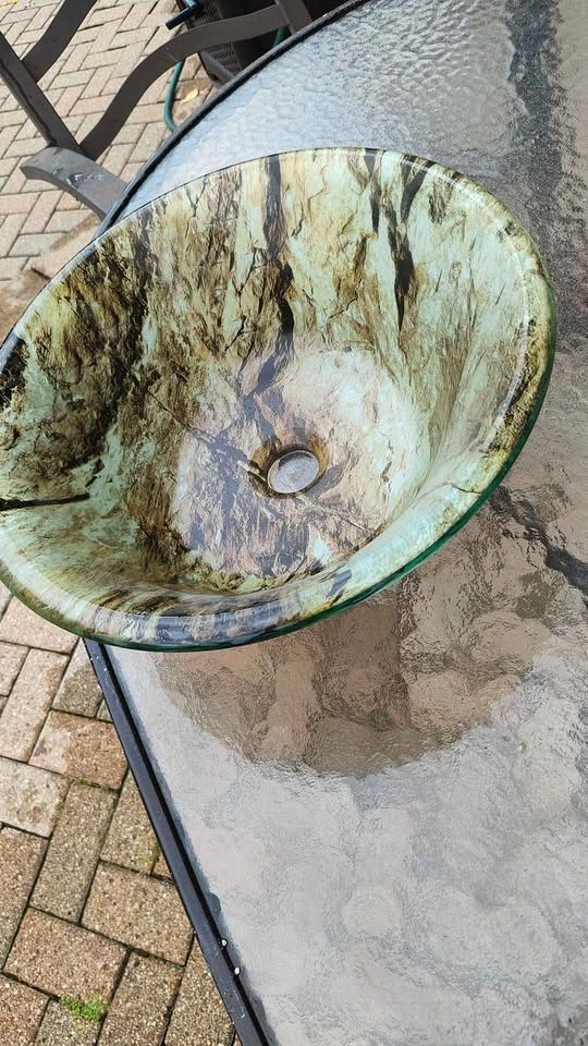 Glass Vessel Sink - Stone Pattern - photo 3