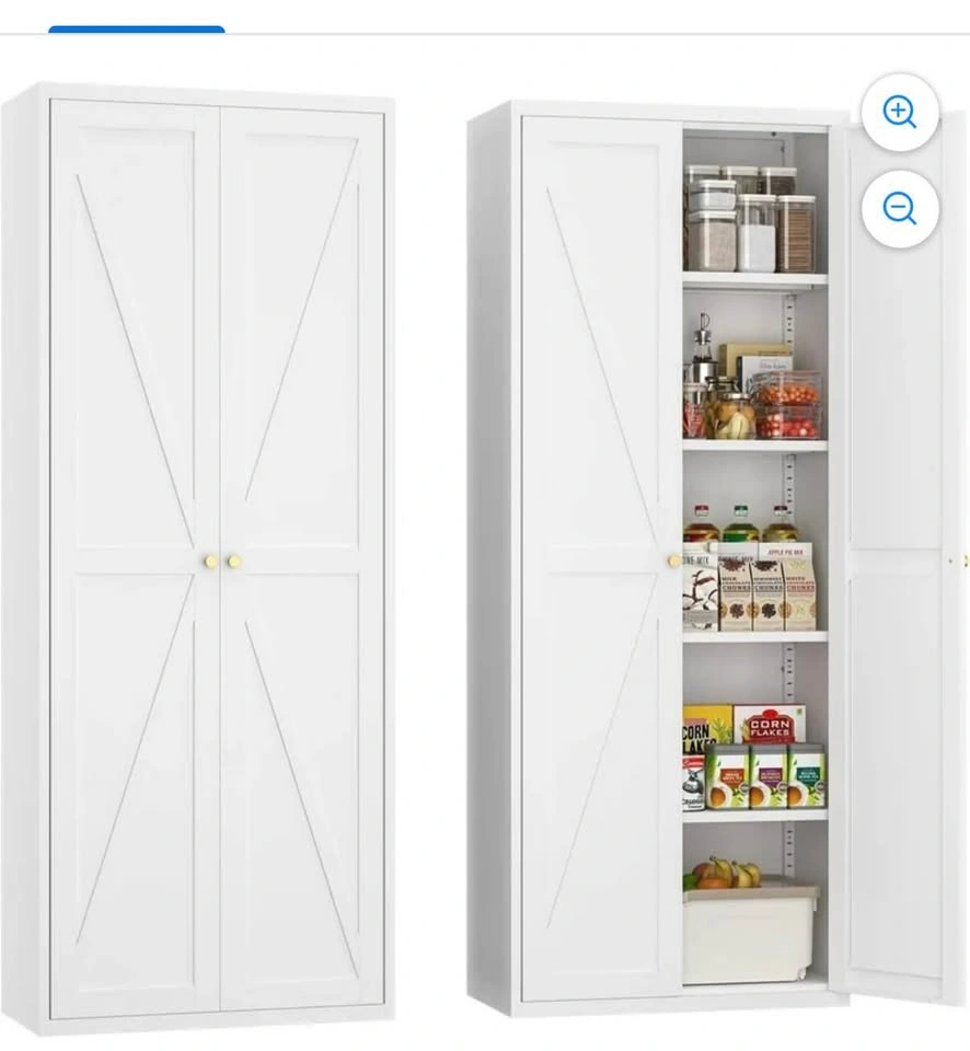 Tall White Metal Kitchen Pantry Storage Cabinets (2 Available) - photo 2