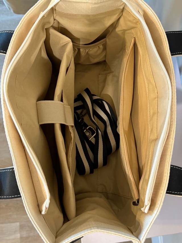 Beige Canvas Tote Bag | Laptop Bag | Office & Travel Bag - photo 2