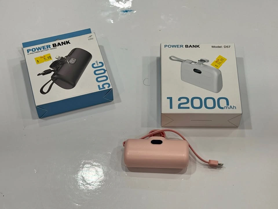 Portable Power Banks – 5000mAh Capsule & 12000mAh (Model D57)