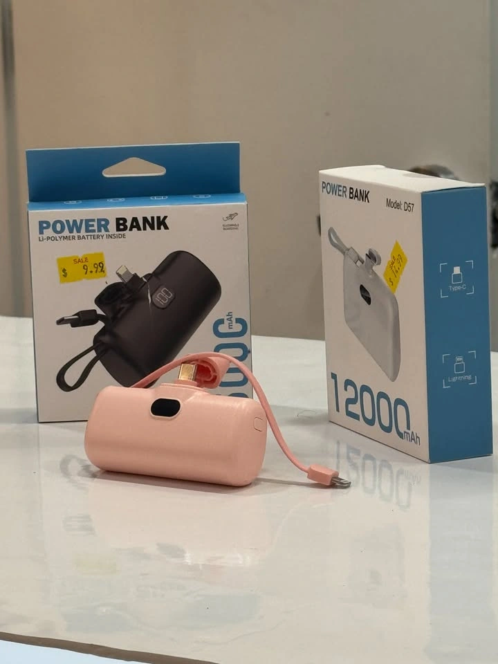Portable Power Banks – 5000mAh Capsule & 12000mAh (Model D57) - photo 2
