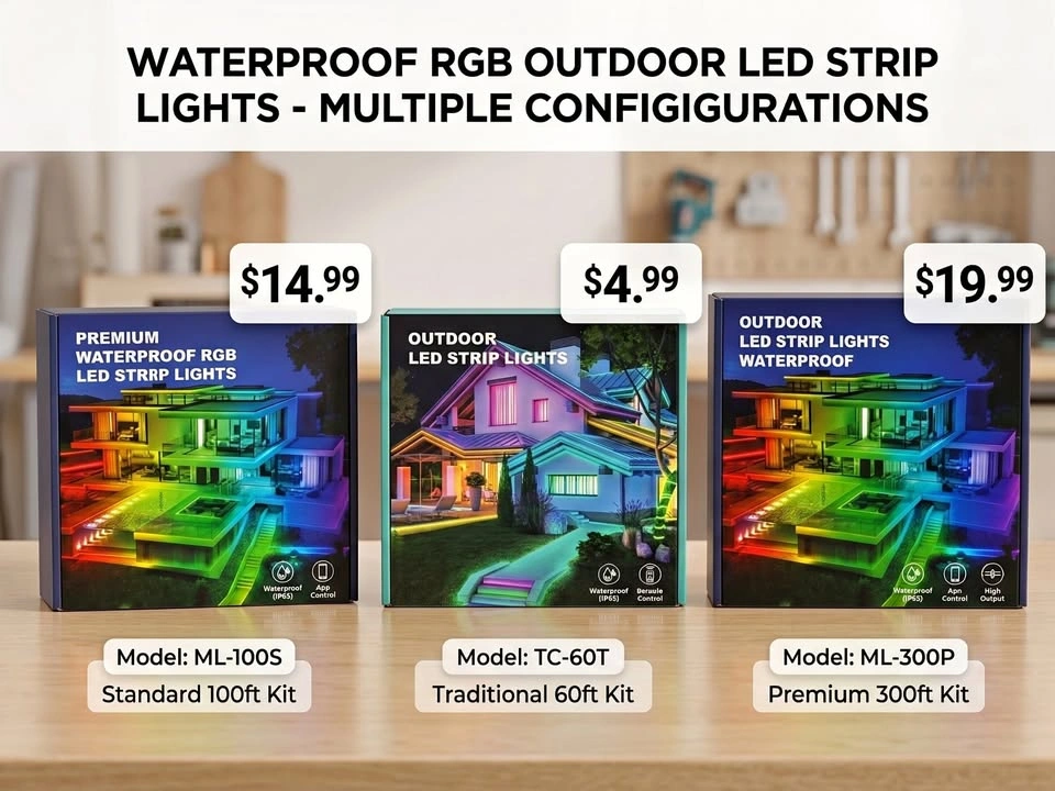 Waterproof Outdoor RGB LED Strip Lights - Multiple Sizes