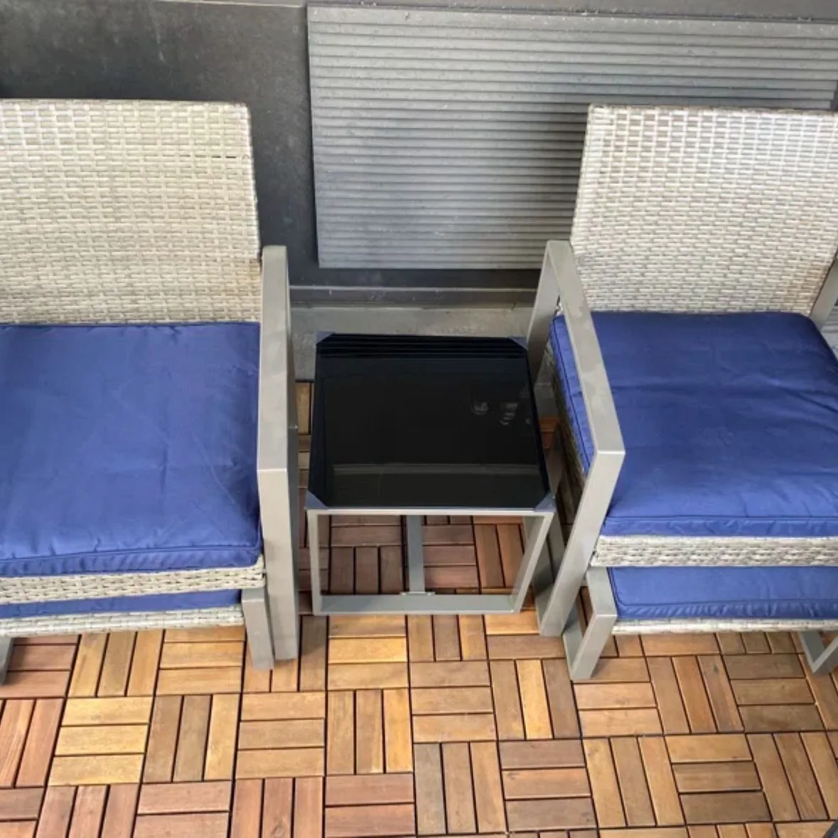 Outdoor Patio Lounge Chair, Ottoman, and Table Set