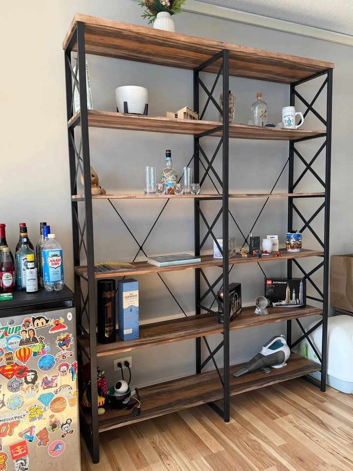 5-Tier Industrial Living Room Bookshelf - photo 2