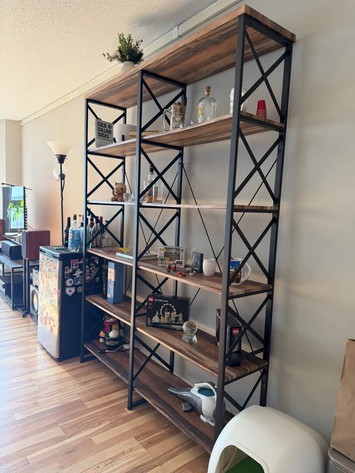 5-Tier Industrial Living Room Bookshelf - photo 3