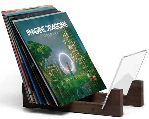 Brand New KAIU Vinyl Record Holder - Walnut Finish (Holds 50 LPs - photo 3