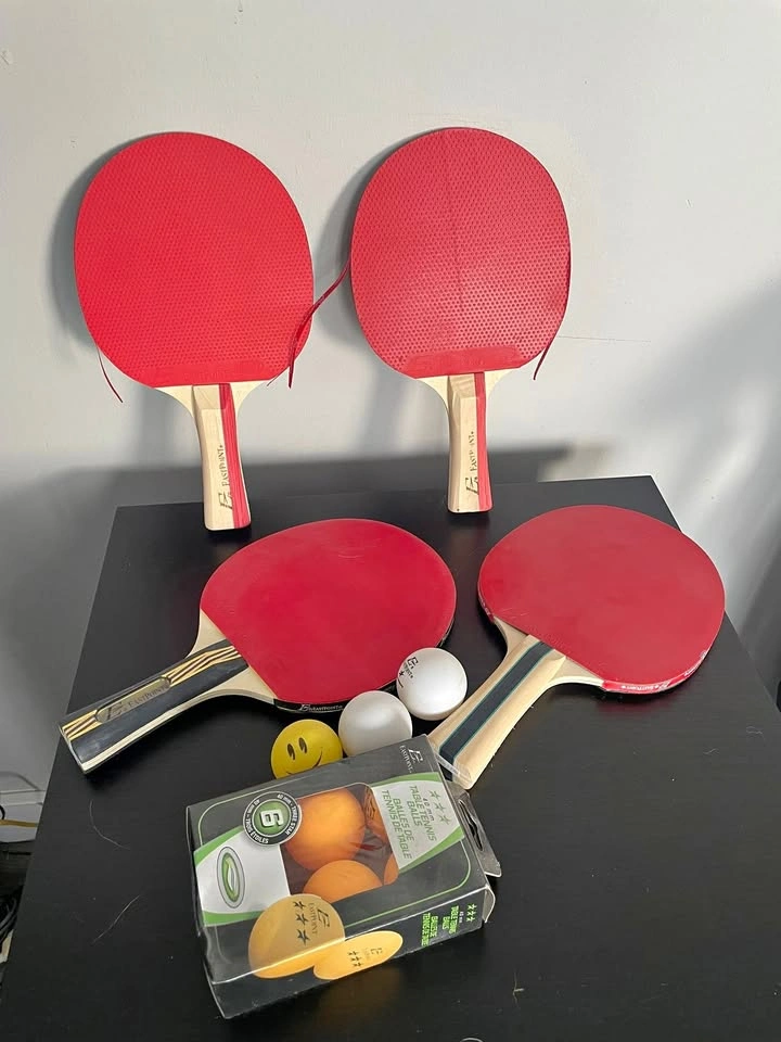 4 Ping Pong Paddles + Balls + Extra 3-Star Balls – Table Tennis
