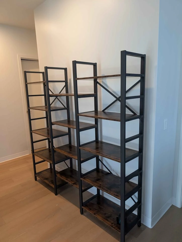 TribeSigns Triple Wide 5-Tier Industrial Bookshelf - photo 3