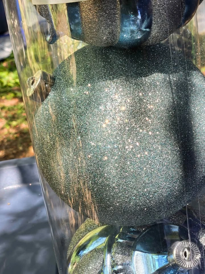 Large Pale Teal and Silver Christmas Balls - photo 3