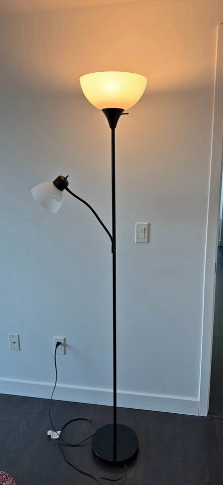 Black Floor Lamp with Reading Light