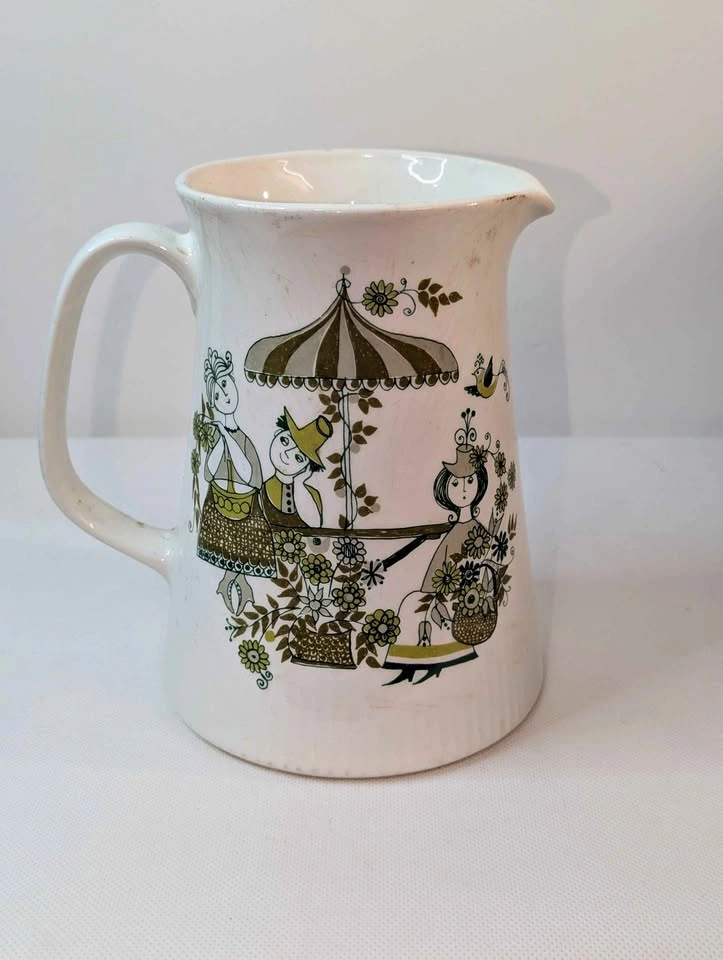 Vintage Figgjo Flint Market Milk Jug: Turi Gramstad Oliver Desig