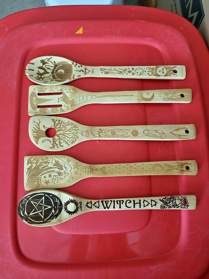 5 NEW witchy wooden kitchen utensils