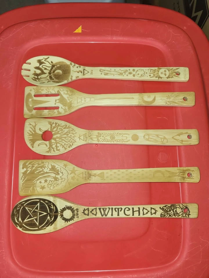5 NEW witchy wooden kitchen utensils - photo 2