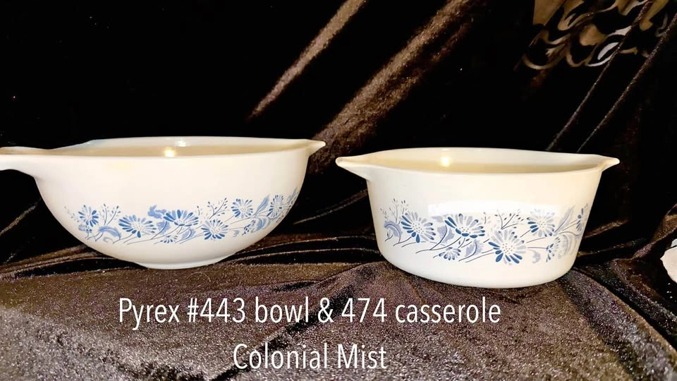 Pyrex Colonial Mist bowl & casserole