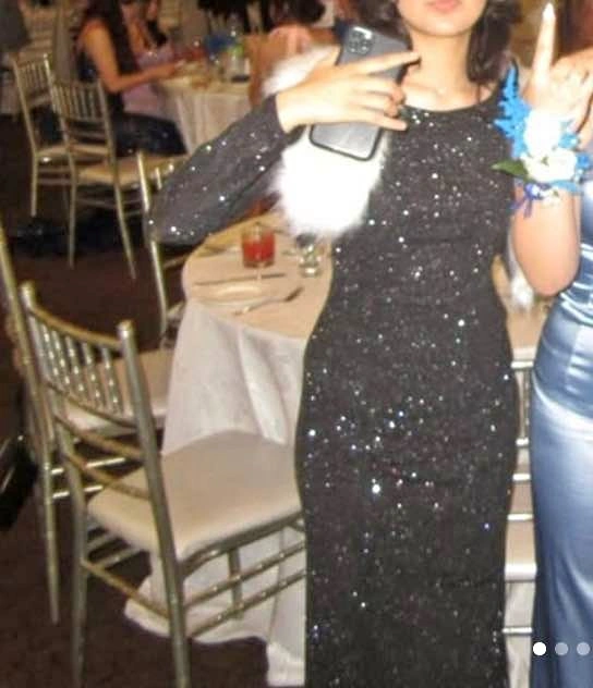 Black glittery evening dress