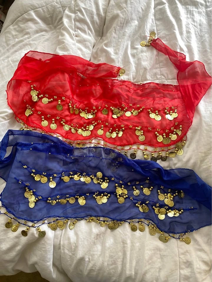 Arab belly dancing hip scarfs