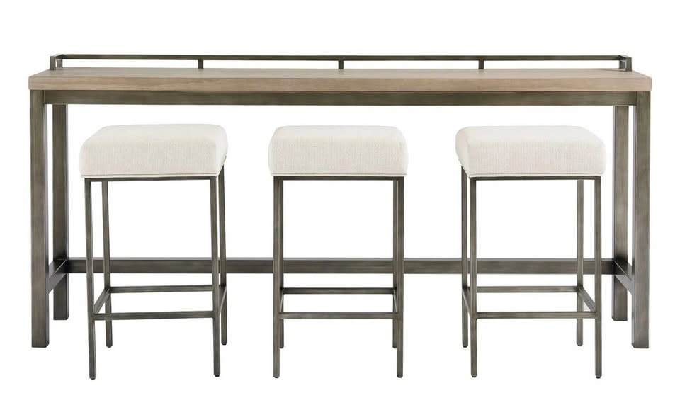 Industrial Console Table with 3 Stools - photo 2