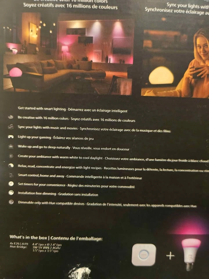 Philips Hue White and Color Ambiance Starter Kit - 4 Bulbs & Bri - photo 3