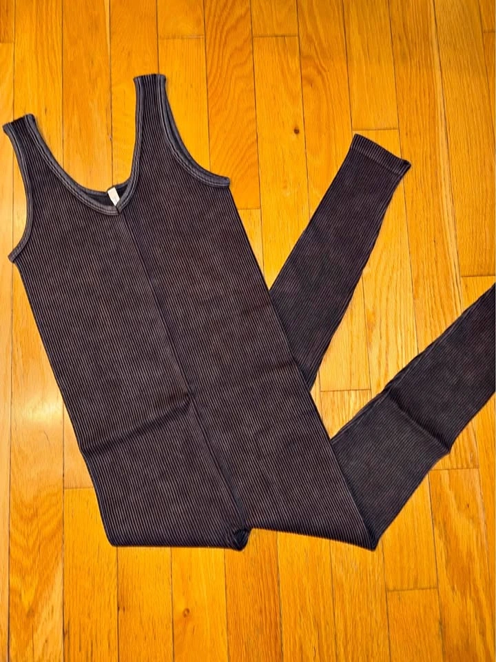Zenana brami style ribbed jumpsuit new in polys