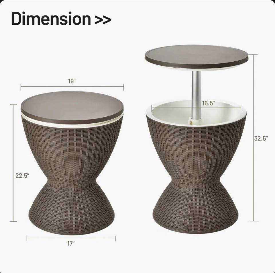 Outdoor Wicker Patio Cooler Table - photo 3