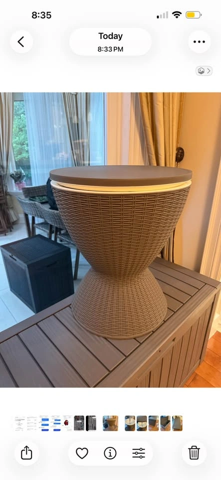Outdoor Wicker Patio Cooler Table - photo 4