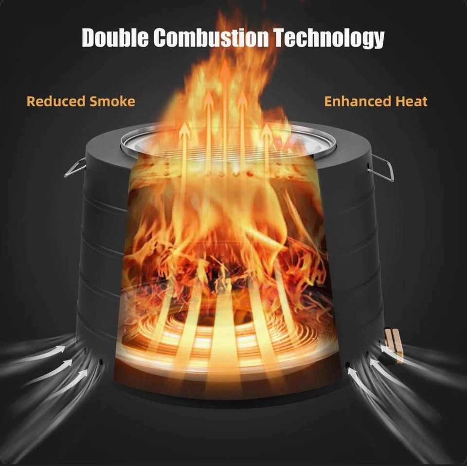 Smokeless Portable Fire Pit with Double Combustion Technology - photo 3
