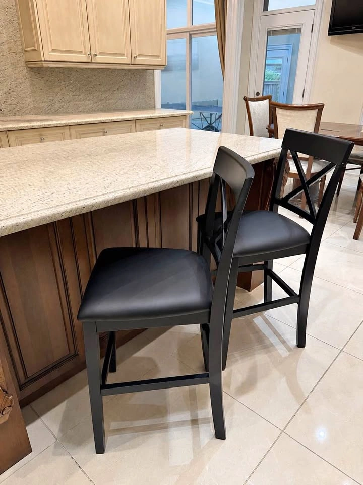 Wayfair Counter Height Bar Stools – Set of 2 – Solid Wood – Blac
