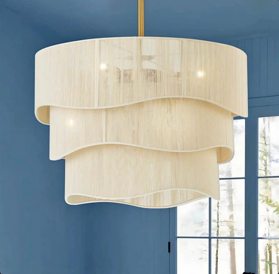 Modern 3-Tier Pendant Chandelier – Brass Finish – Brand New