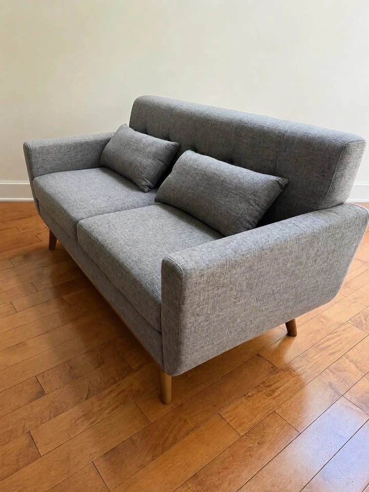Mid-Century Modern Gray Loveseat - photo 4