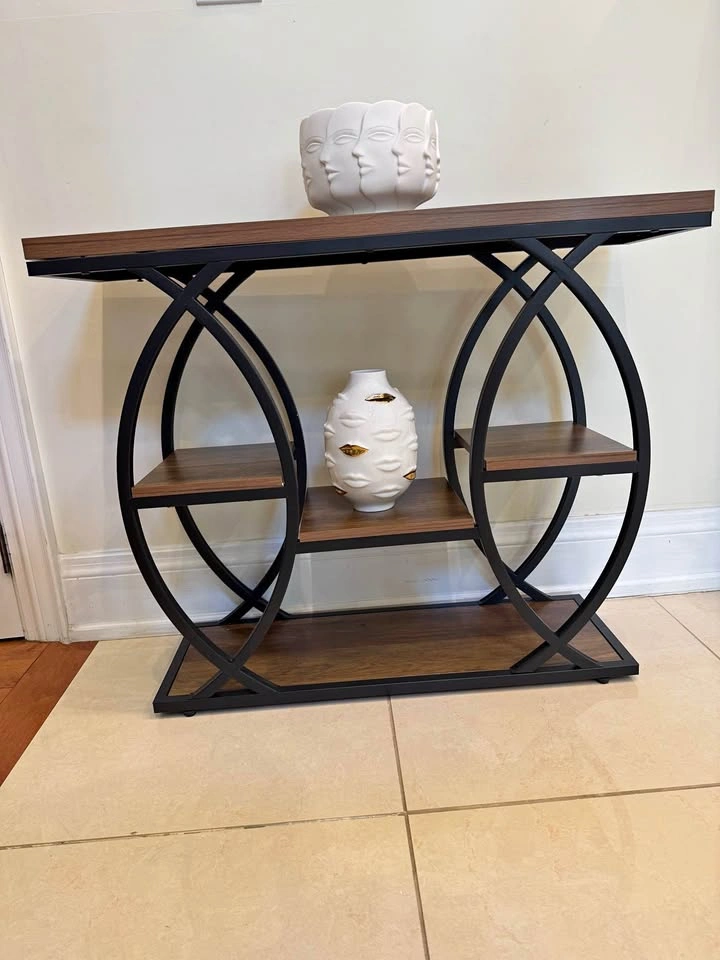 Modern Console Table with Shelves