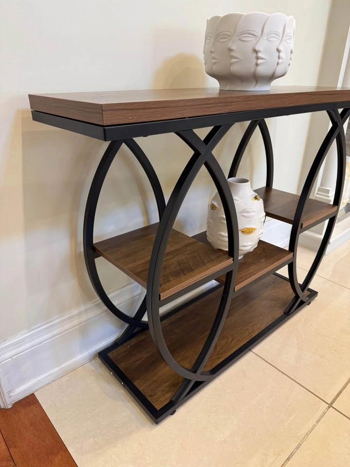 Modern Console Table with Shelves - photo 2