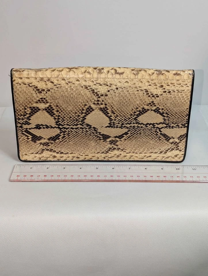 Vintage Snakeskin Python Clutch purse 10 x 6 - photo 2