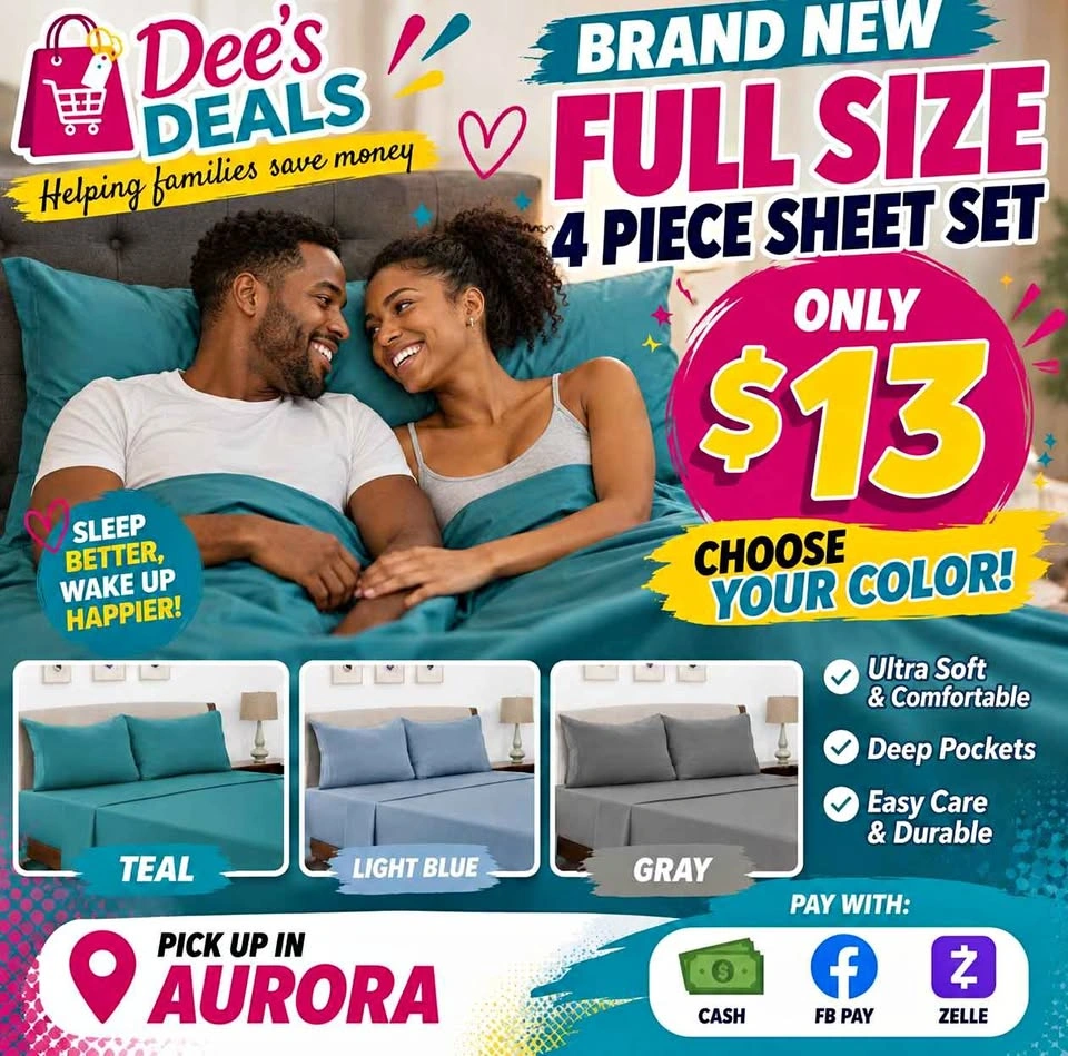 Full size sheets sets only $13