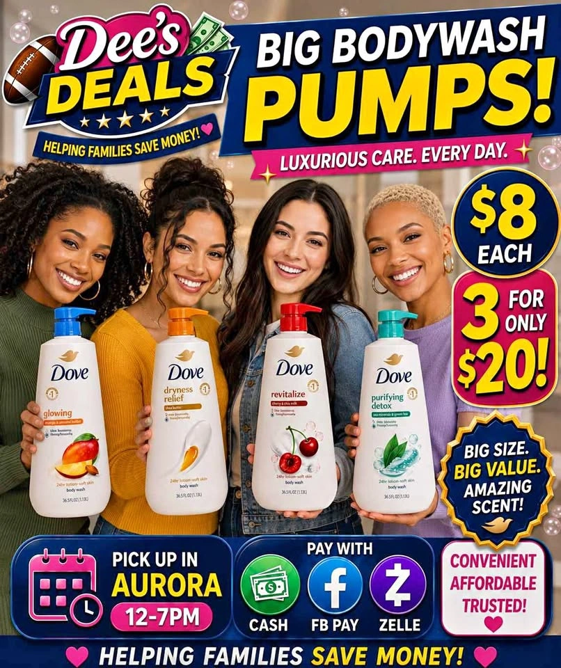 Dove bodywash Pump bottles Only $8
