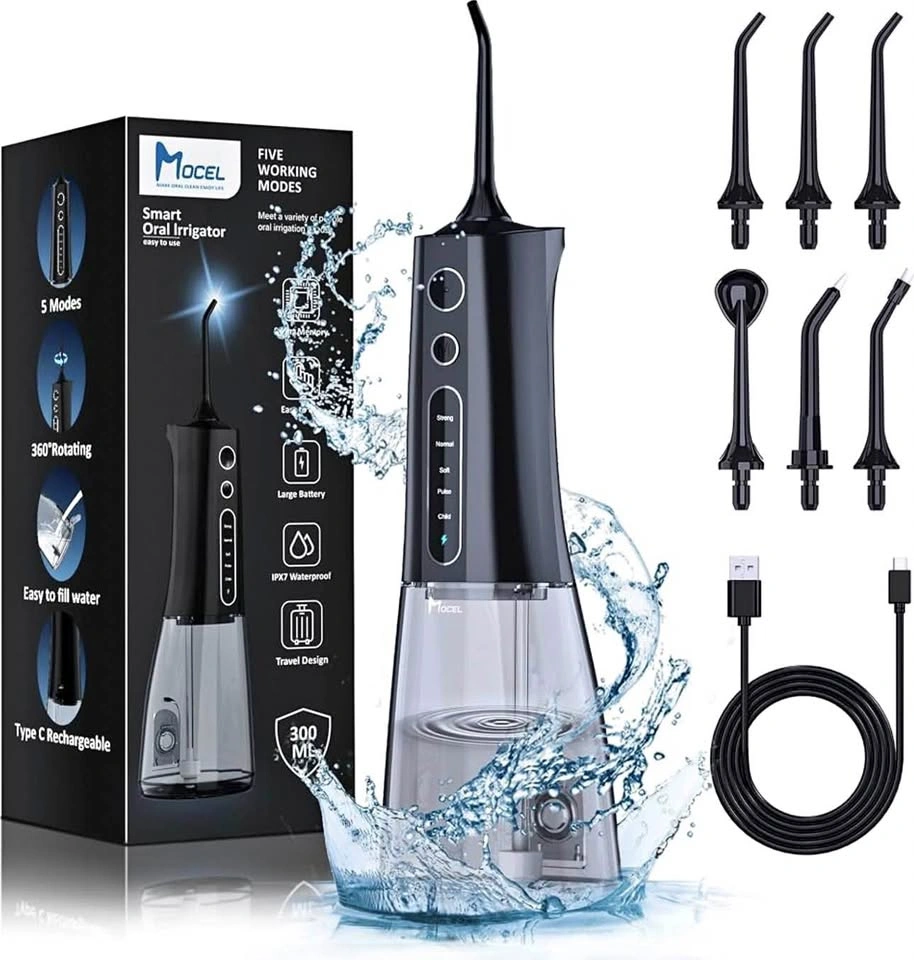 Water Dental Flosser Cordless Teeth Cleaning MOCEL 5 Modes