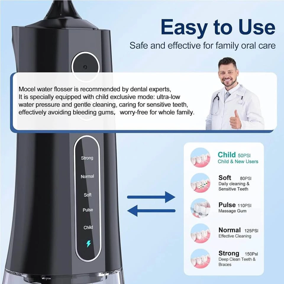 Water Dental Flosser Cordless Teeth Cleaning MOCEL 5 Modes - photo 2