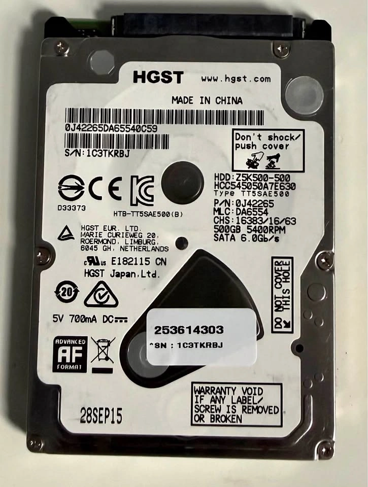 HHD 500 GB 5400 RPM SATA 6.0Gb/s