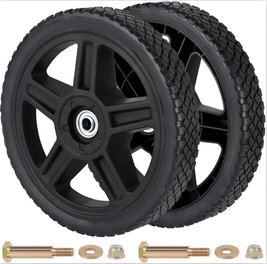10 Inch Lawn Mower Wheels 2 Pack with Bolts and Nuts