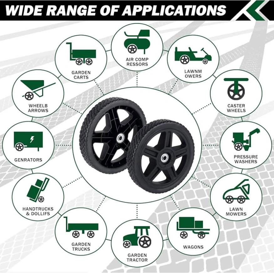 10 Inch Lawn Mower Wheels 2 Pack with Bolts and Nuts - photo 4