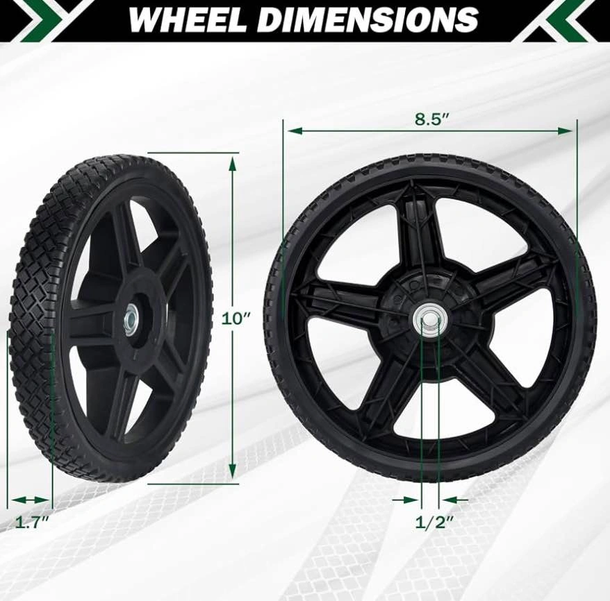 10 Inch Lawn Mower Wheels 2 Pack with Bolts and Nuts - photo 5