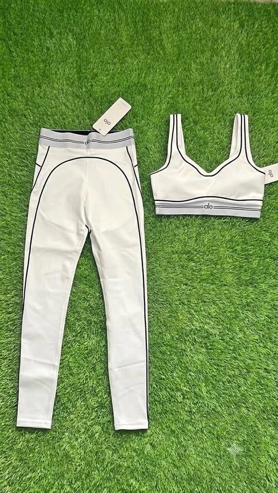 White Alo Yoga Matching Set
