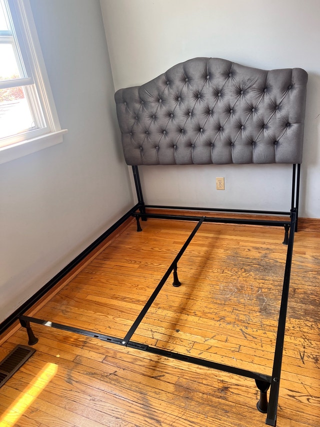 Bed Frame with Tufted Headboard. Pick up at Yonge-Eglinton